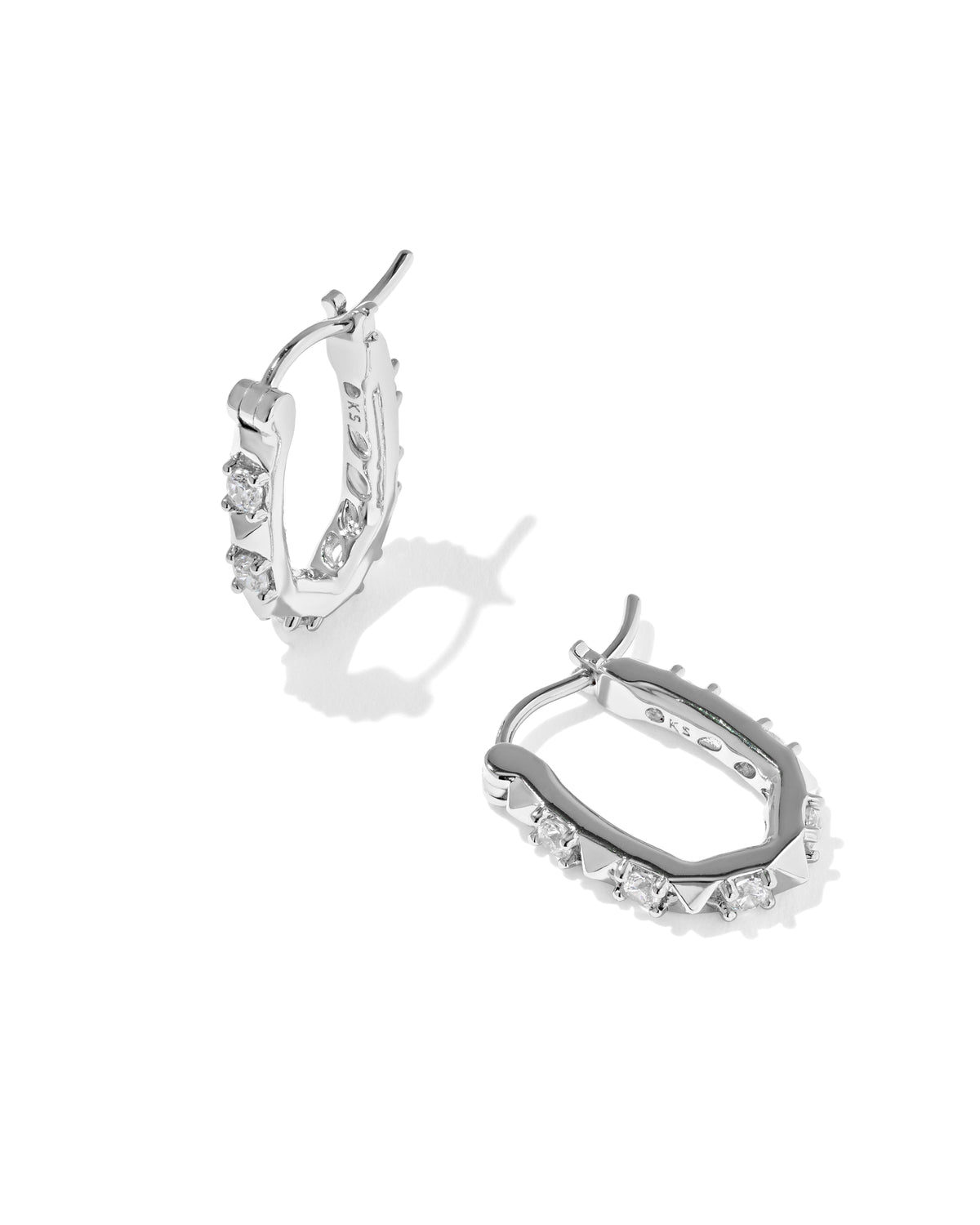 FATE HUGGIE EAR RHOD WHITE CZ