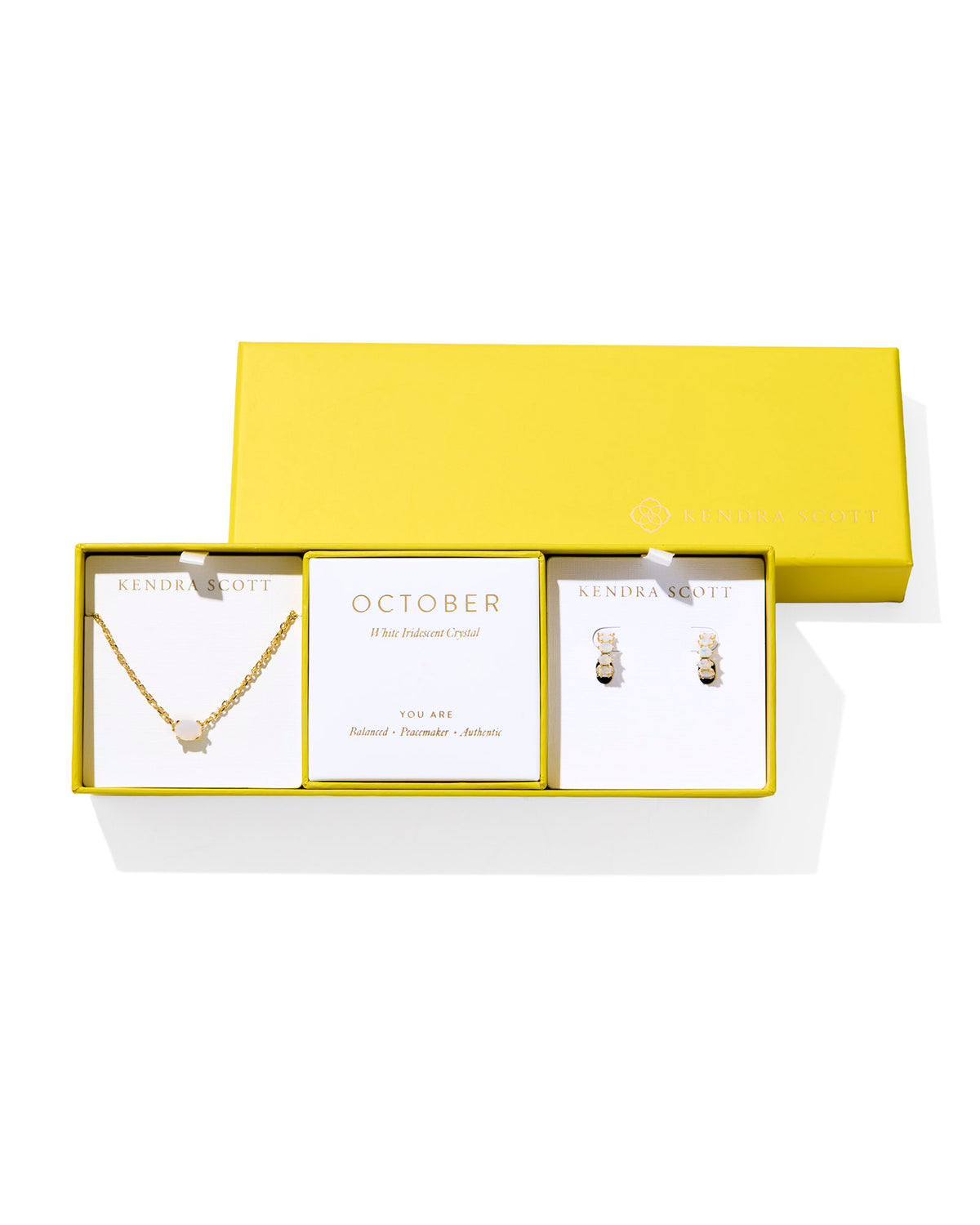 CAILIN BRTHSTN GIFT SET GOLD LT GREEN CRYSTAL