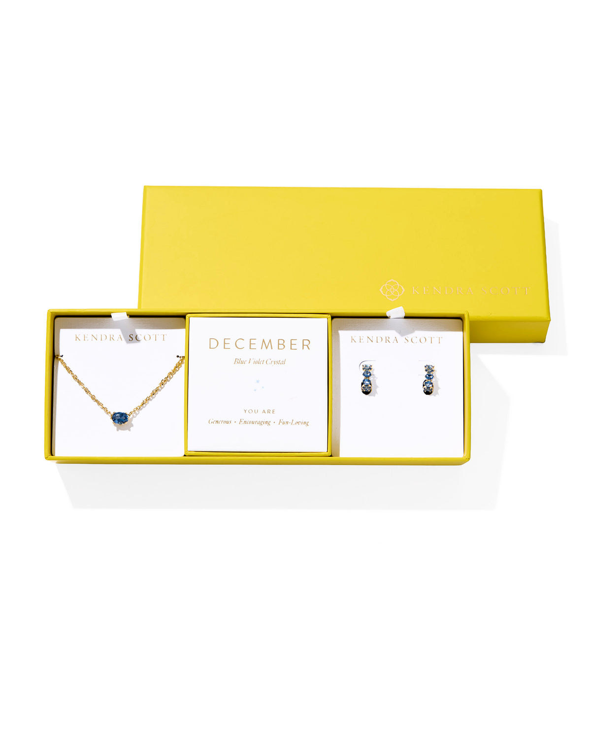 CAILIN BRTHSTN GIFT SET GOLD BLUE CRYSTAL