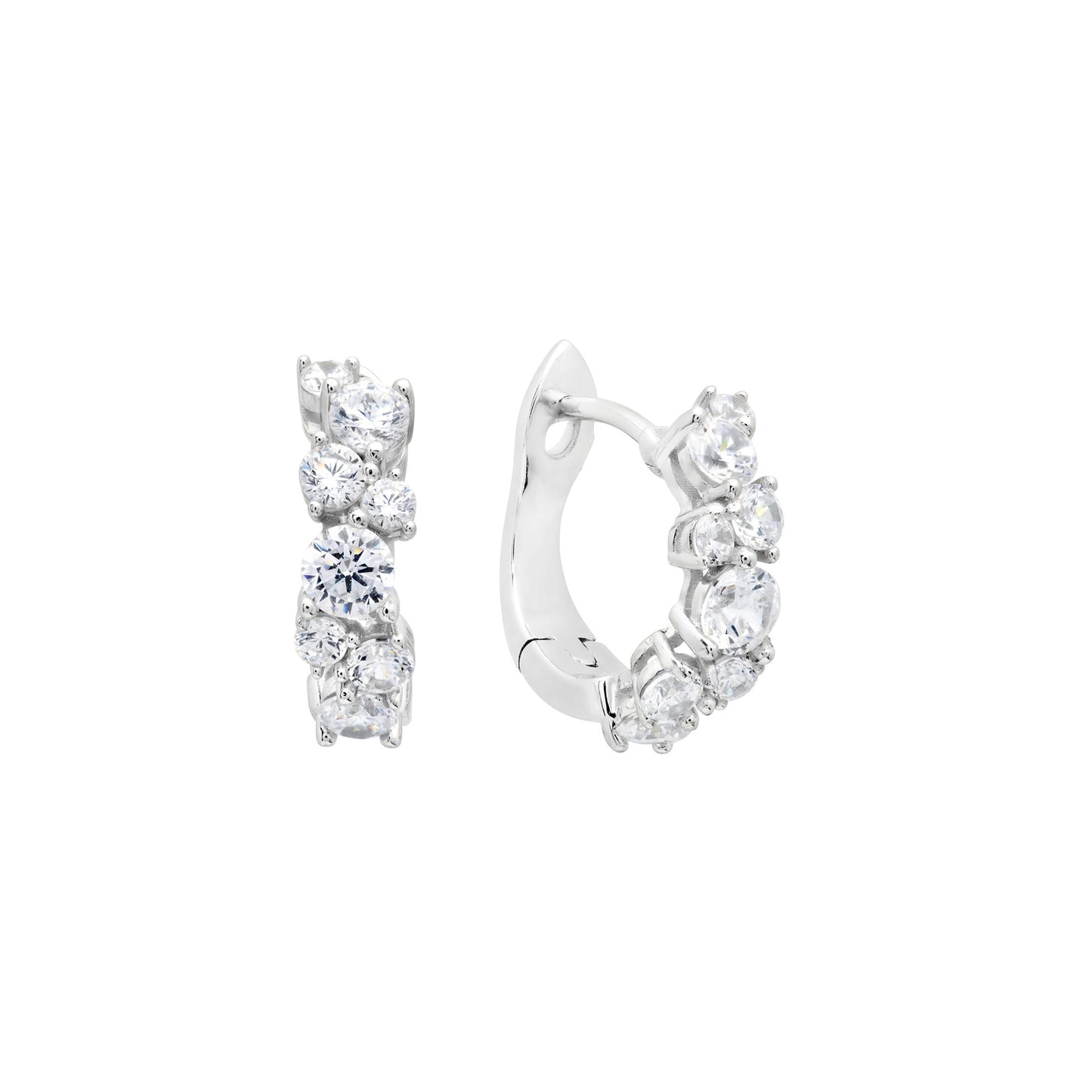 Crislu Silver Hoop Earrings