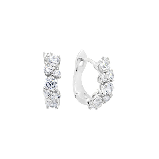Crislu Silver Hoop Earrings