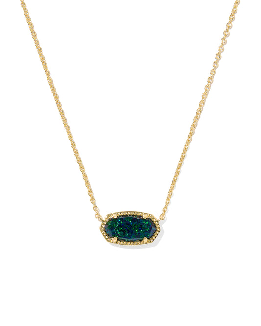 ELISA PENDANT NECKLACE GOLD NIGHT KYOCERA OPAL