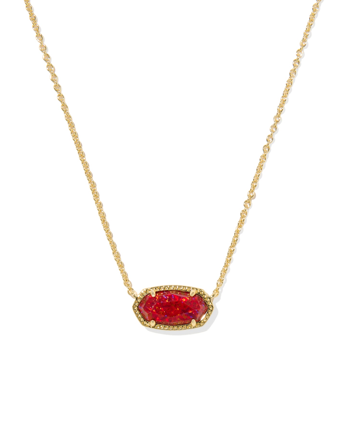 ELISA PENDANT NECKLACE GOLD RED KYOCERA OPAL
