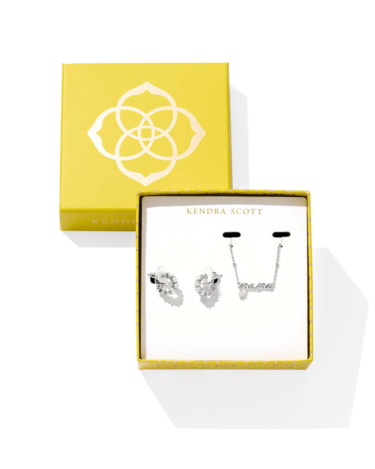 MAMA & CAILIN GIFT SET SILVER WHITE CRYSTAL