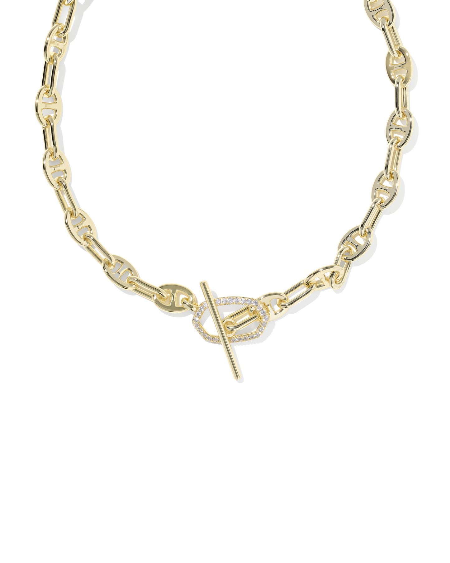 ELISA TOGGLE LNK CHN NEC GOLD WHITE