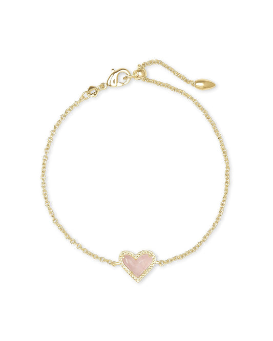 ARI HEART DLCT BRC GOLD ROSE QUARTZ