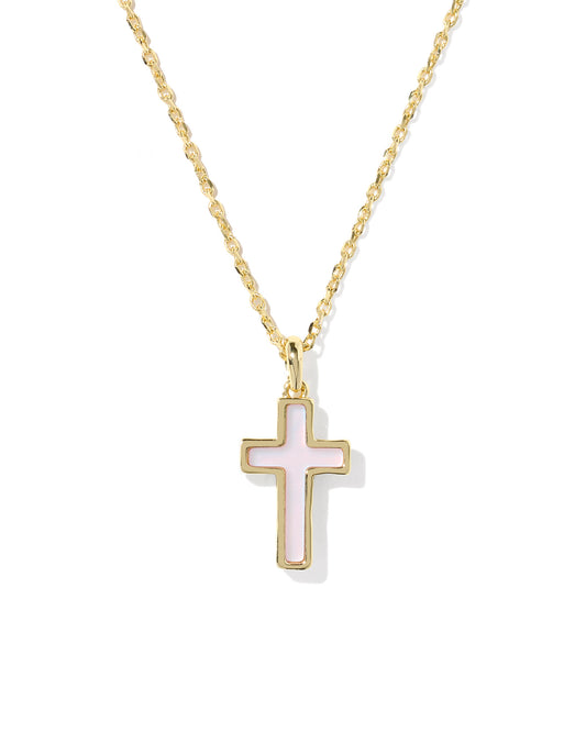 CROSS PNDNT NEC GOLD/MATTE BLUSH PNK