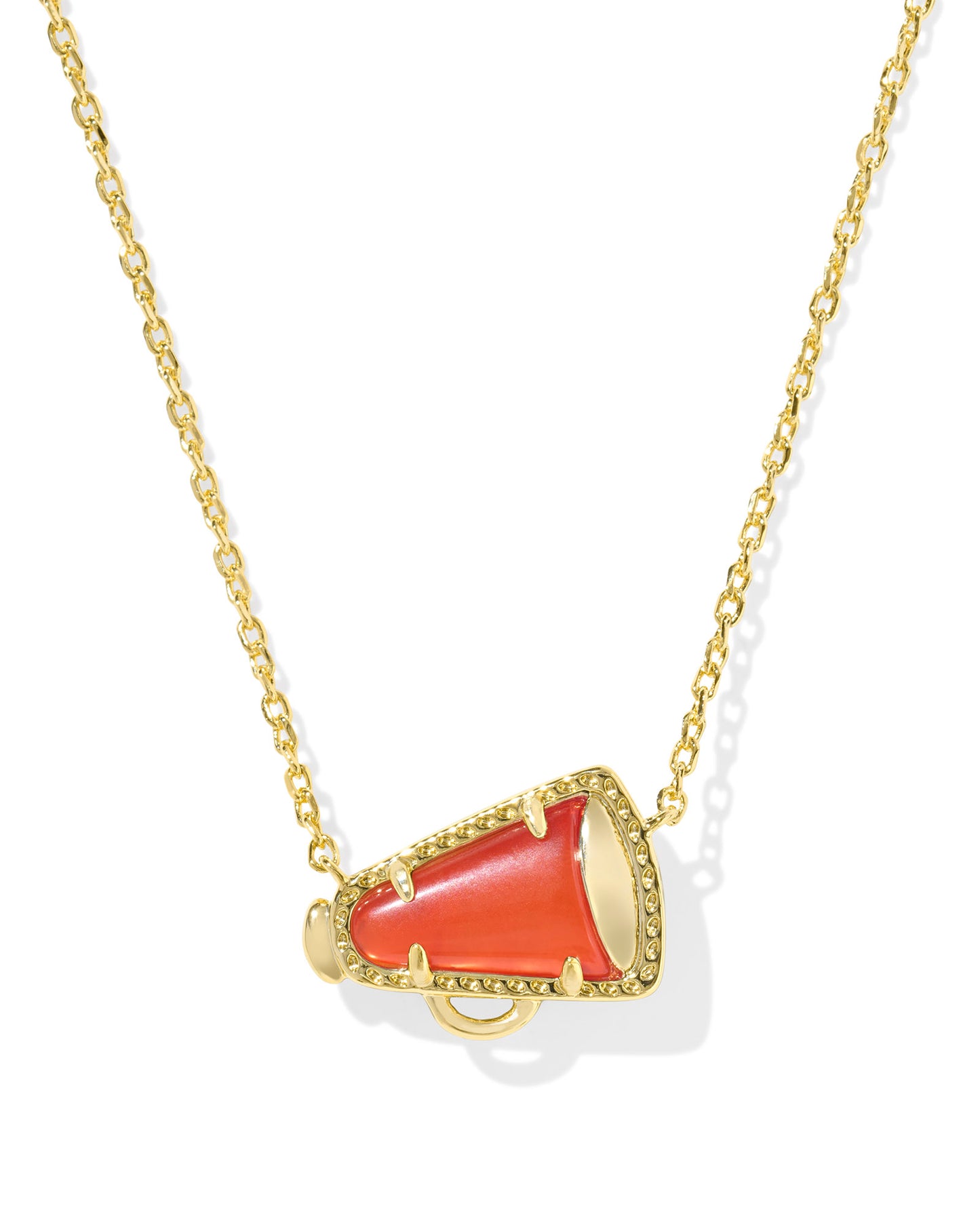 CHEER SHORT PENDANT NECKLACE GOLD PAPAYA MOTHER OF PEARL
