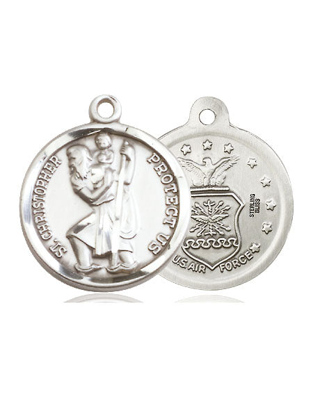 Extel Round Medium Pewter St Christopher Air Force Medal