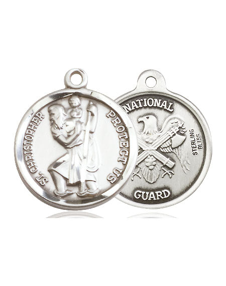 Extel Round Medium Pewter St Christopher Medal Made in USA