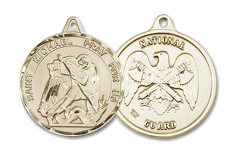 Extel Round Large 14kt Gold Filled St Michael Medal USA