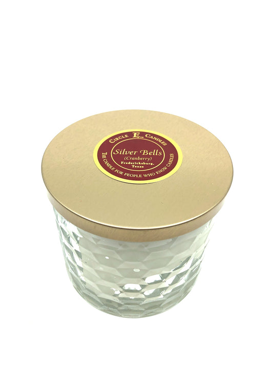 Circle E Candles, Silver Bells Scent, Medium Size Jar Candle, 17oz, 2 Wicks