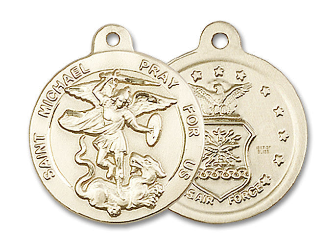 Extel Round Medium 14kt Gold Filled St Michael Medal USA