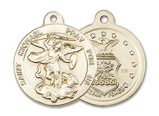 Extel Round Medium 14kt Gold Filled St Michael Medal USA