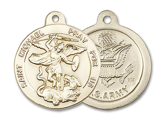 Extel Round Medium 14kt Gold Filled St Michael Army Medal