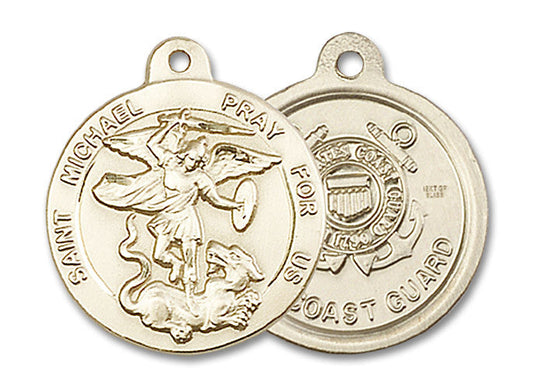 Extel Round Medium 14kt Gold Filled St Michael Medal USA