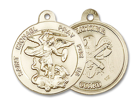 Extel Round Medium 14kt Gold Filled St Michael Medal Made in USA