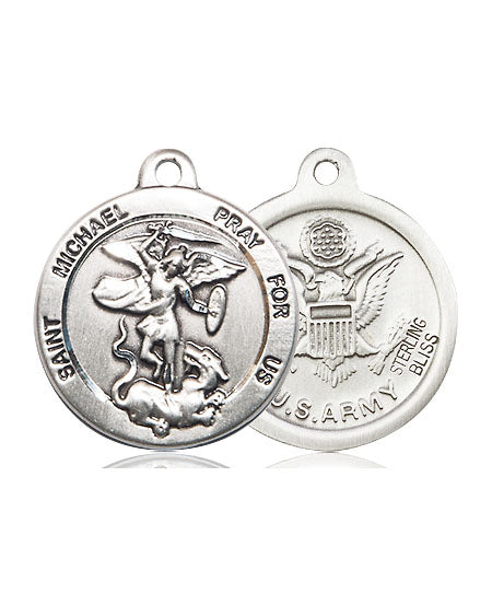 Extel Round Medium Pewter St Michael Army Medal Made in USA