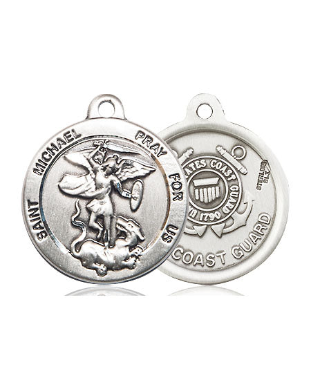 Extel Round Medium Pewter St Michael Coast Guard Medal USA