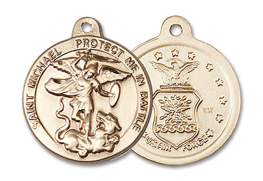 Extel Round Medium 14kt Gold Filled St Michael Medal USA