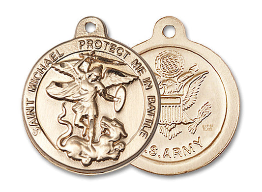 Extel Round Medium 14kt Gold Filled St Michael Army Medal