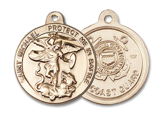Extel Round Medium 14kt Gold Filled St Michael Medal USA