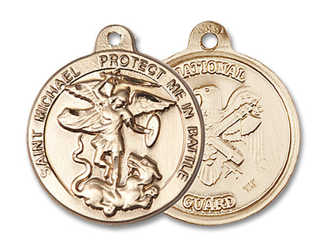 Extel Round Medium 14kt Gold Filled St Michael Medal USA
