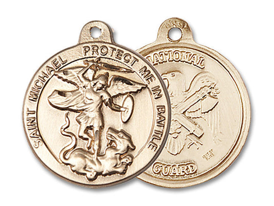 Extel Round Medium 14kt Gold Filled St Michael Medal USA