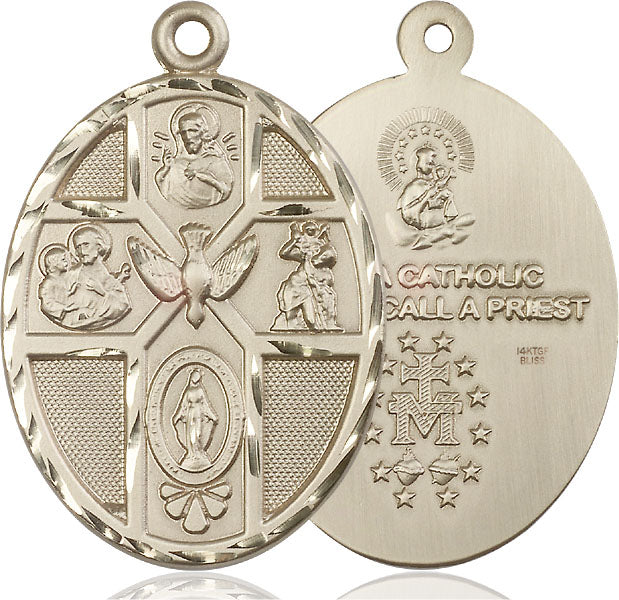 Extel Large 14kt Gold Filled 5-Way Cross Pendant 24 Inch