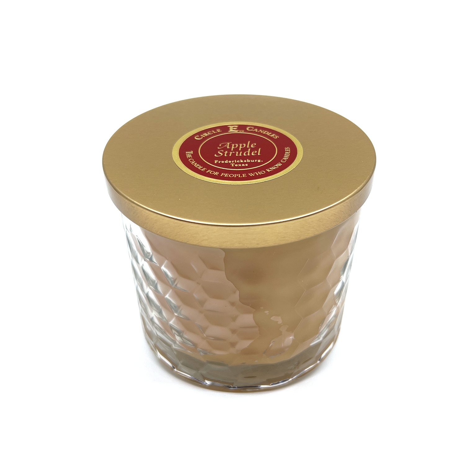 Circle E Candles, Apple Strudel Scent, Medium Size Jar Candle, 17oz, 2 Wicks