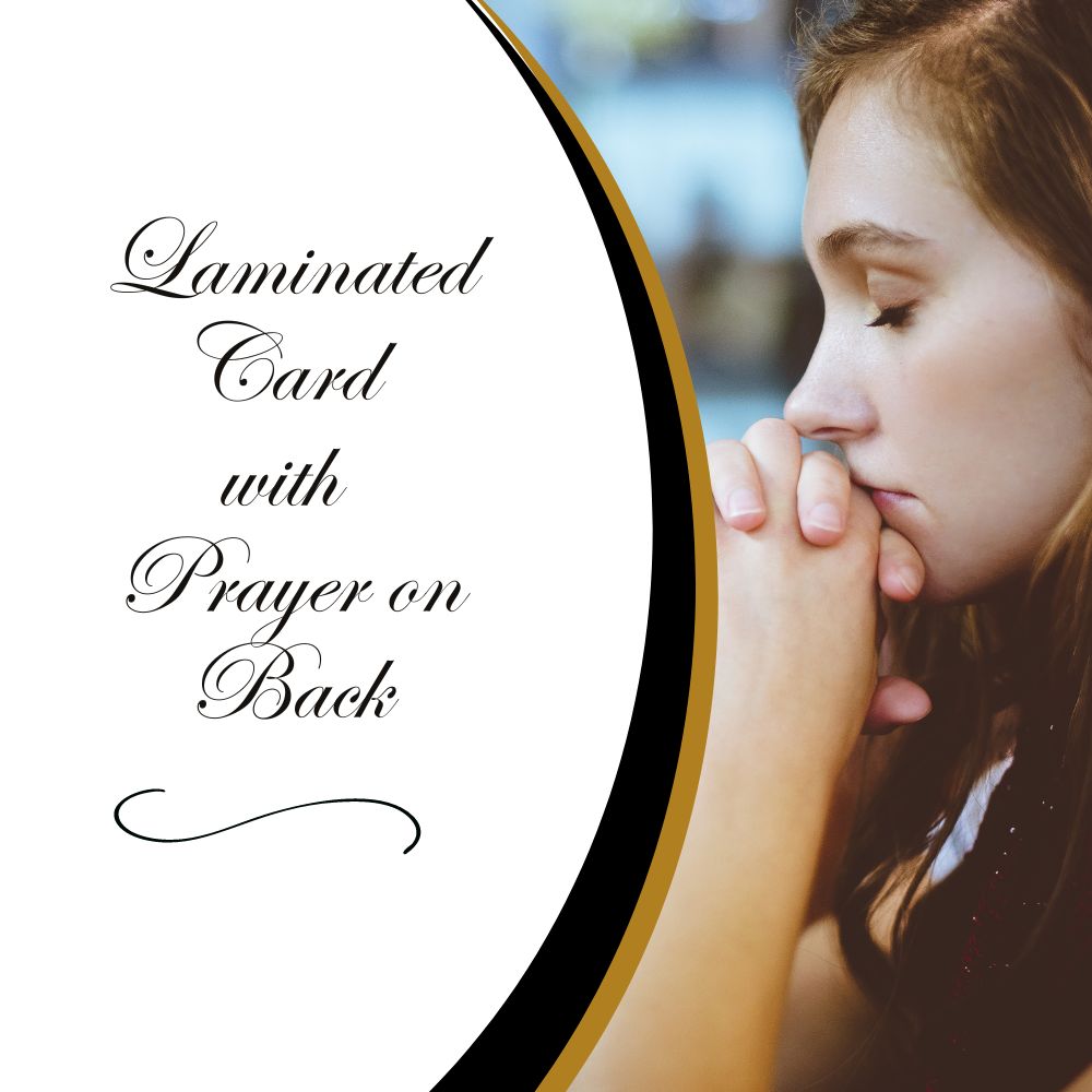 Learning Christ Laminated Catholic Prayer Holy Card with Prayer on Back, Pack of 25