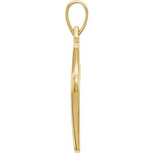 Extel Medium 14K Yellow Gold Religious Cross Pendant Charm