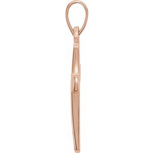 Extel Medium 14K Rose Gold Religious Cross Pendant Charm