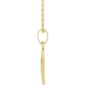 Extel Medium 14K Yellow Gold Cross Pendant Charm with Necklace