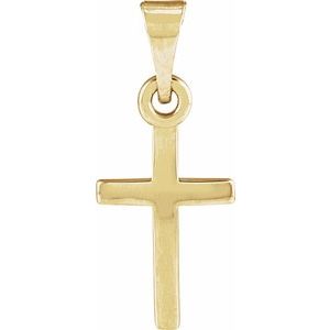 Extel Medium 14K Yellow Gold Religious Cross Pendant Charm