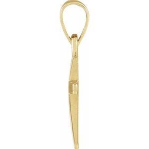Extel Medium 14K Yellow Gold Religious Cross Pendant Charm