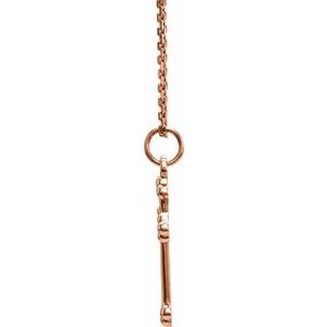 Extel Medium 14K Rose Gold Religious Cross Pendant Charm Necklace
