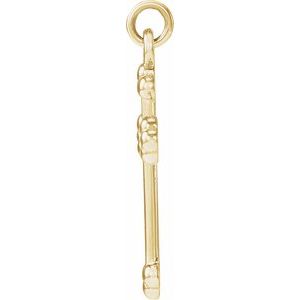 Extel Medium 14K Yellow Gold Religious Cross Pendant Charm