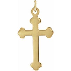 Extel Medium 14K Yellow Gold Religious Cross Pendant Charm