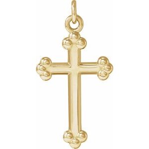Extel Medium 14K Yellow Gold Religious Cross Pendant Charm