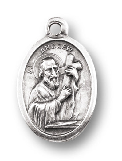 Small Oval Saint Andrew Pray for Us Medal Charm Pack of 5