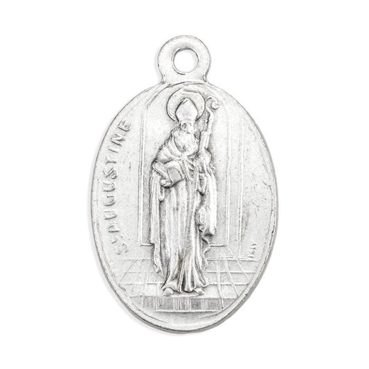 Small Oval Saint Augustine and Saint Monica Medal Charm Pack of 5