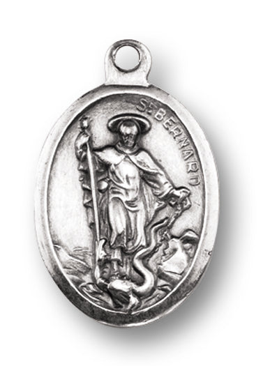 Small Oval Saint Bernard Pray For Us Medal Charm Pack of 5
