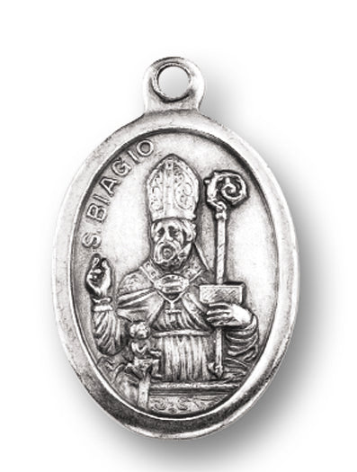 Small Oval Saint Blaise Pray for Us Medal Charm Pack of 5