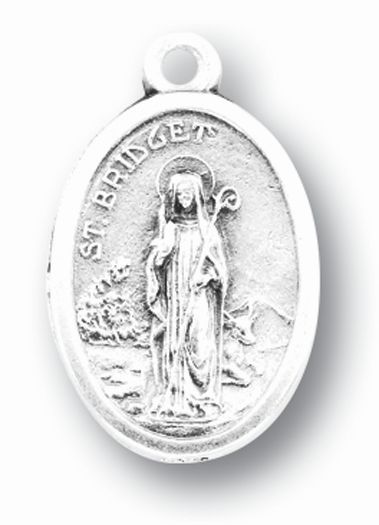 Small Oval Saint Bridget Pray for Us Medal Charm Pack of 5