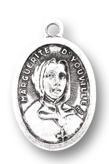 Small Oval Saint Marguerite Pray for Us Medal Charm Pack of 5