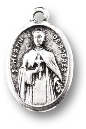 Small Oval Saint Martin De Porres Pray for Us Medal Pack of 5