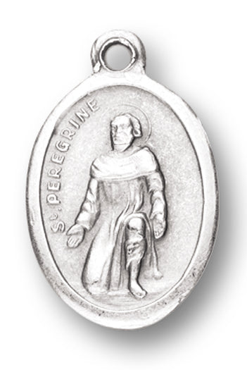 Small Oval Saint Peregrine Medal Charm Pack of 5 Medals