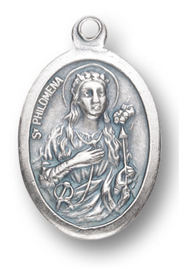 Small Oval Saint Philomena Pray for Us Medal Charm Pack of 5