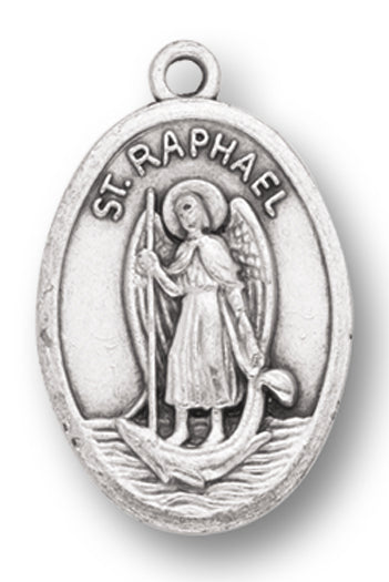 Small Oval Saint Raphael Pray for Us Medal Charm Pack of 5